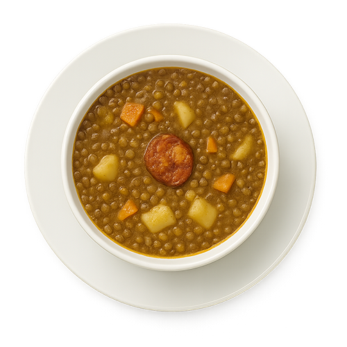 Lentejas estofadas con chorizo low