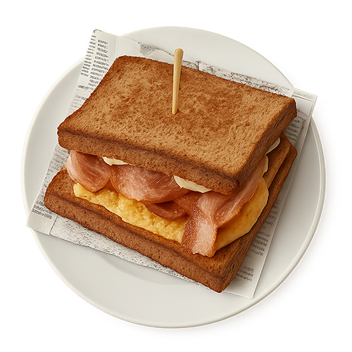 Sándwich de bacon y tortilla low